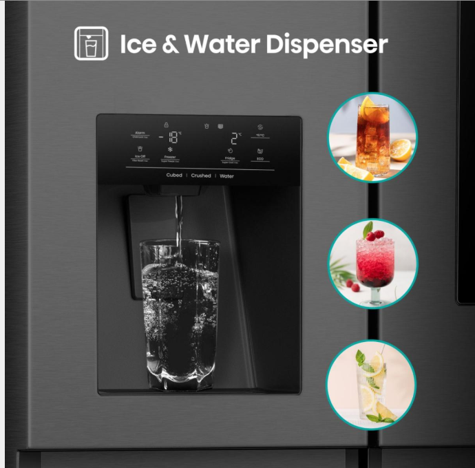 Hisense Total NoFrost Side-by-Side schwarz mit Wasseranschluss RS 9P 628 GPFE *E* – Bild 6