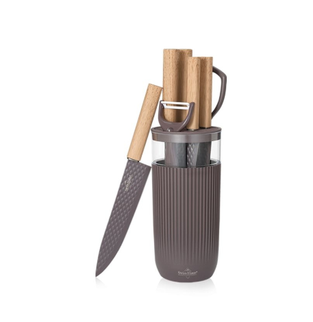 Swiss Haus Küchenset „Lake Geneva Collection“ 8-teilig – Taupe-Violett SH-KS8T