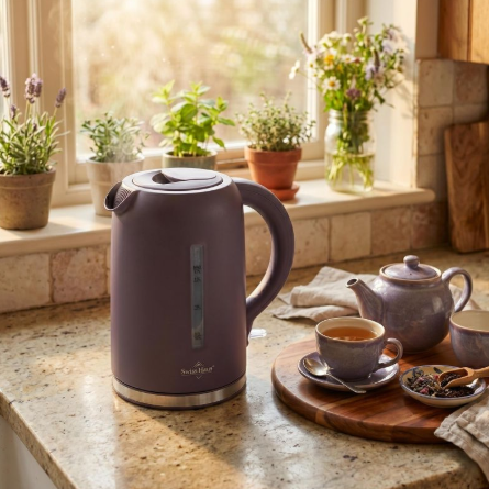 Swiss Haus Wasserkocher „Lake Geneva Collection“ 1,7 L – Taupe-Lila SH-PWK1817