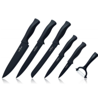 Swiss Haus Küchenmesserset „Basel Premium Collection“ 6-teilig – Schwarz SH-KS6B