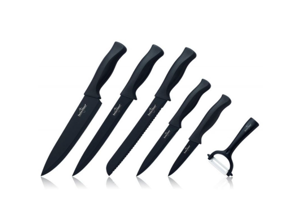 Swiss Haus Küchenmesserset „Basel Premium Collection“ 6-teilig – Schwarz SH-KS6B