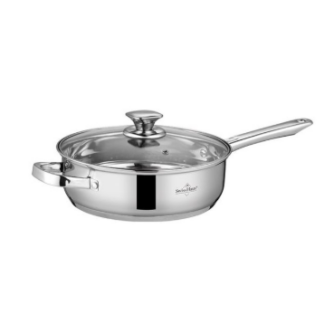 Swiss Haus Bratpfanne mit Deckel „Davos Collection“ 24 cm – 3,4 L, Edelstahl SH-DC24F