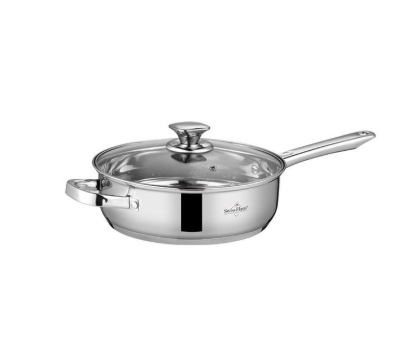 Swiss Haus Bratpfanne mit Deckel „Davos Collection“ 24 cm – 3,4 L, Edelstahl SH-DC24F