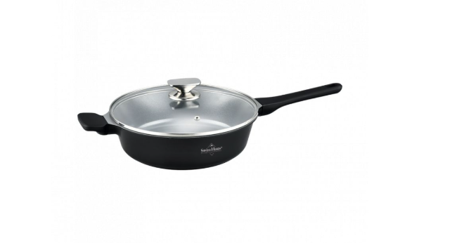 Swiss Haus Bratpfanne mit Deckel „Basel Premium Collection“ 28 cm – Schwarz SH-BDF28B