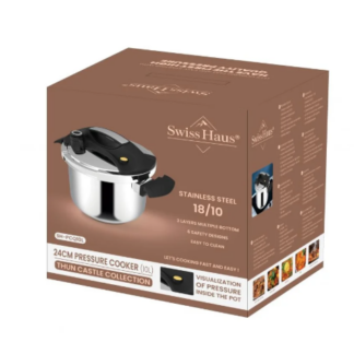 Swiss Haus Schnellkochtopf „Thun Castle Collection“ 24 cm – 10 L, Edelstahl SH-PCQ10L