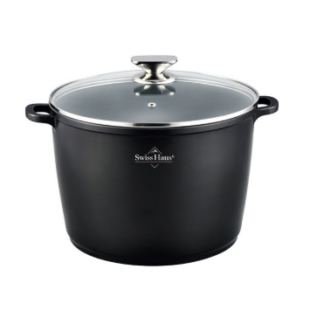 Swiss Haus Kasserolle mit Deckel „Basel Premium Collection“ 28 × 20 cm – Schwarz SH-BDP28B