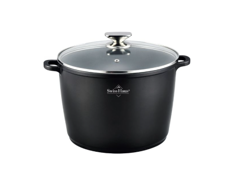 Swiss Haus Kasserolle mit Deckel „Basel Premium Collection“ 28 × 20 cm – Schwarz SH-BDP28B