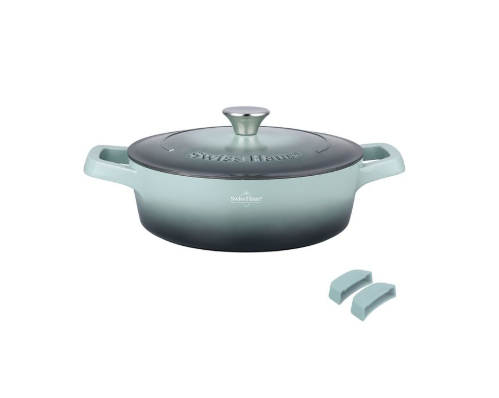 Swiss Haus Brat- und Schmorpfanne mit Deckel 28 cm – 3,9 L, Grün SH-ZLC28G