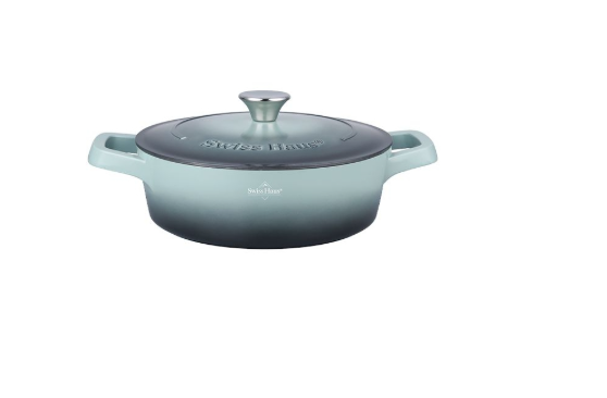 Swiss Haus Brat- und Schmorpfanne mit Deckel 28 cm – 3,9 L, Grün SH-ZLC28G