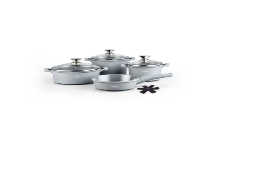 Swiss Haus Kochgeschirr-Set „Lake Geneva Collection“ 9-teilig – Grau SH-LG3009S